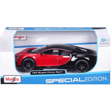 Bugatti Chiron modellino rosso e nero 1:24 - Giocattoli e Bambini - Toys Store090159315247